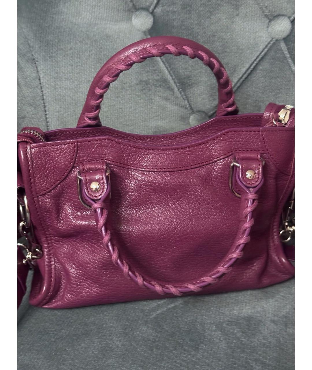 BALENCIAGA Розовая кожаная сумка с короткими ручками, фото 3