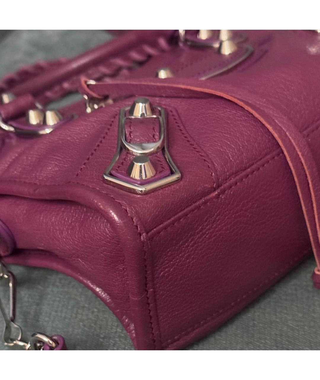 BALENCIAGA Розовая кожаная сумка с короткими ручками, фото 5