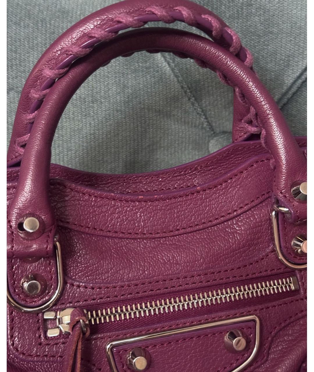 BALENCIAGA Розовая кожаная сумка с короткими ручками, фото 4