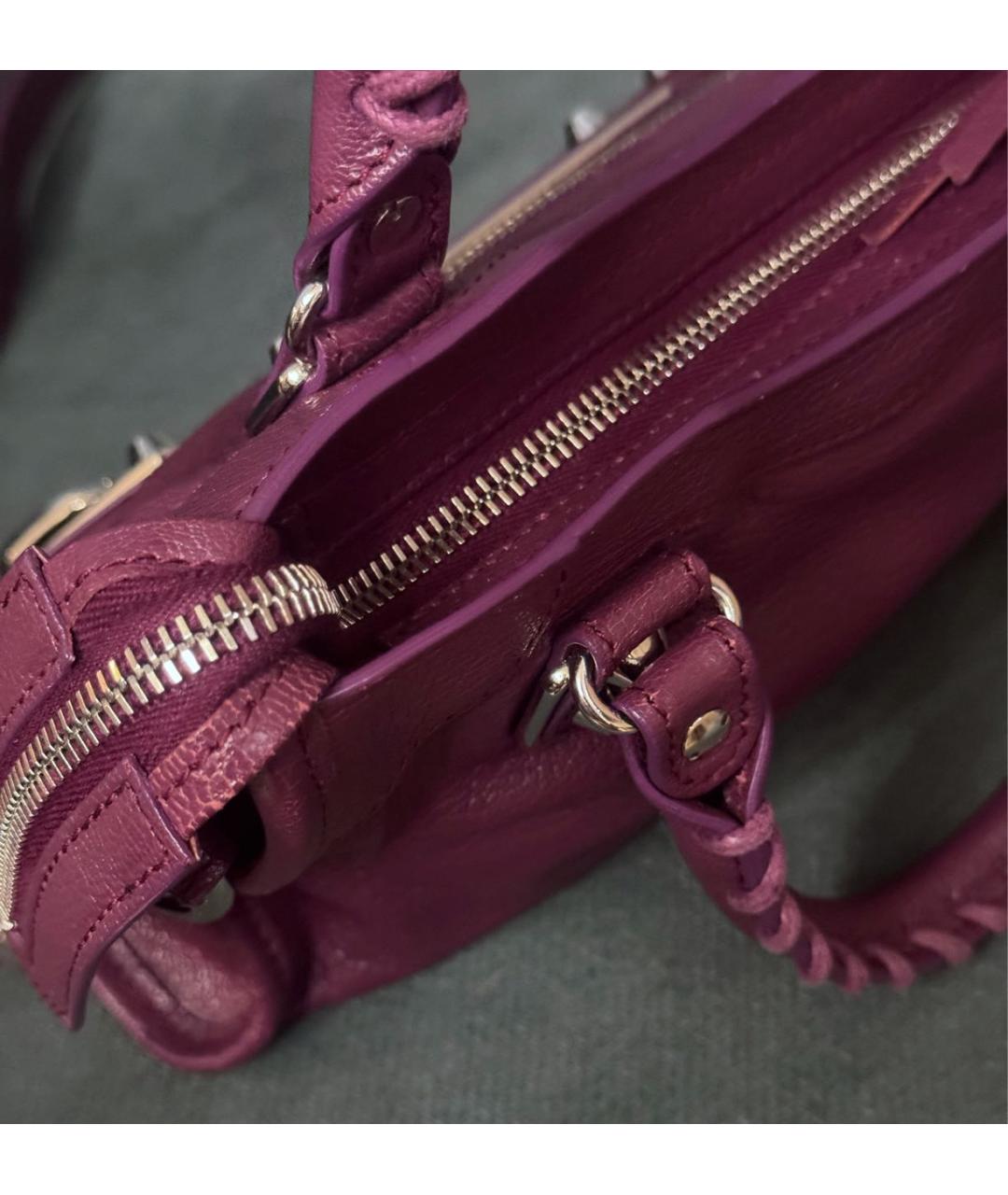 BALENCIAGA Розовая кожаная сумка с короткими ручками, фото 8