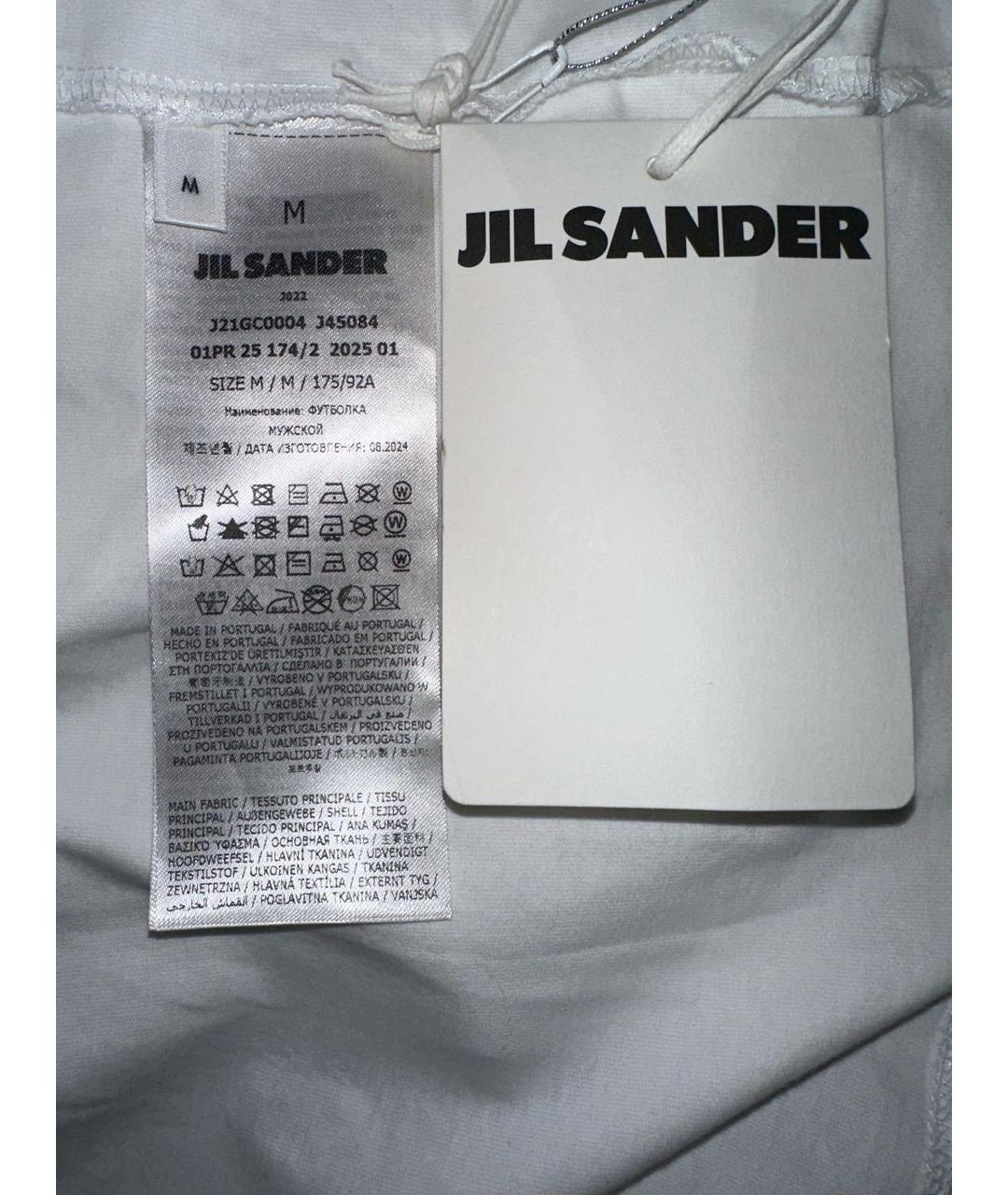 JIL SANDER Белая хлопковая футболка, фото 3