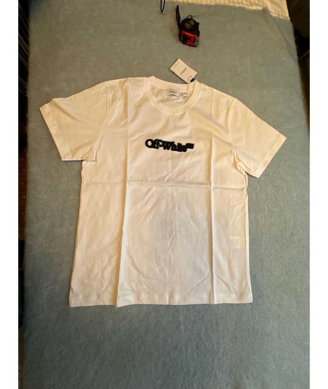 OFF-WHITE Белая хлопковая футболка, фото 9