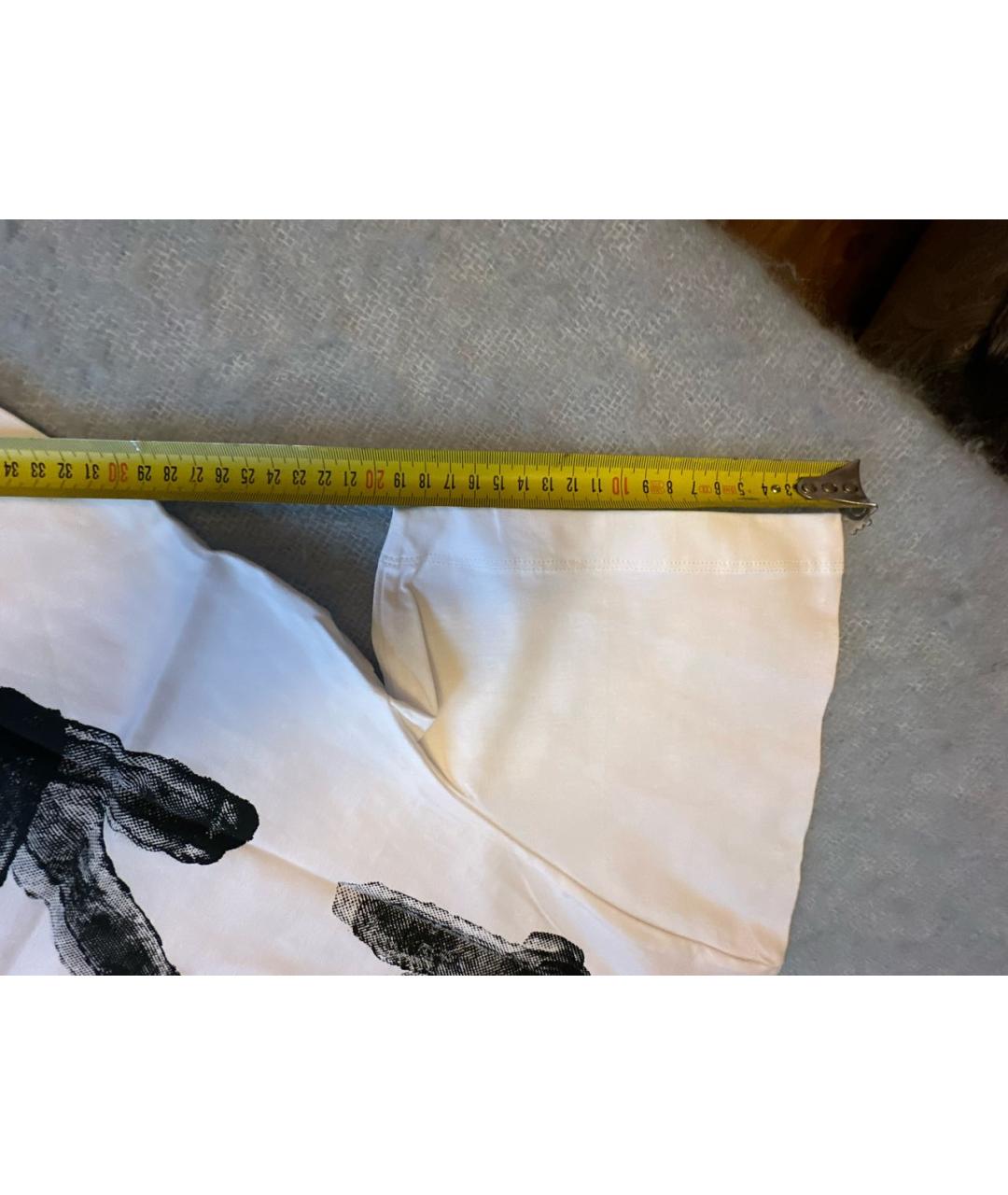 OFF-WHITE Белая хлопковая футболка, фото 7