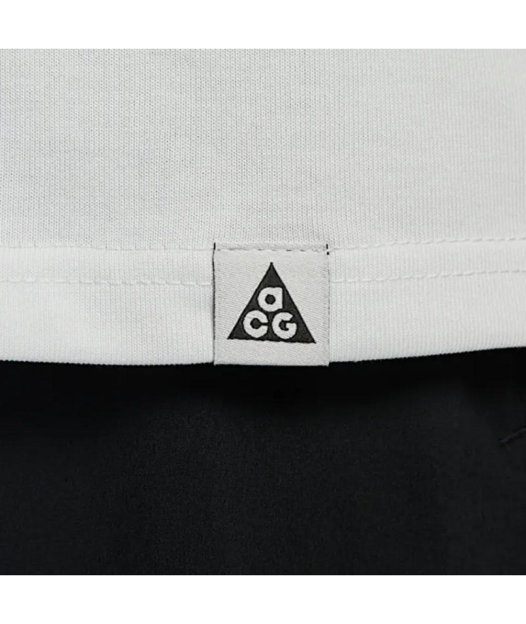 NIKE ACG Белая хлопко-полиэстеровая футболка, фото 4