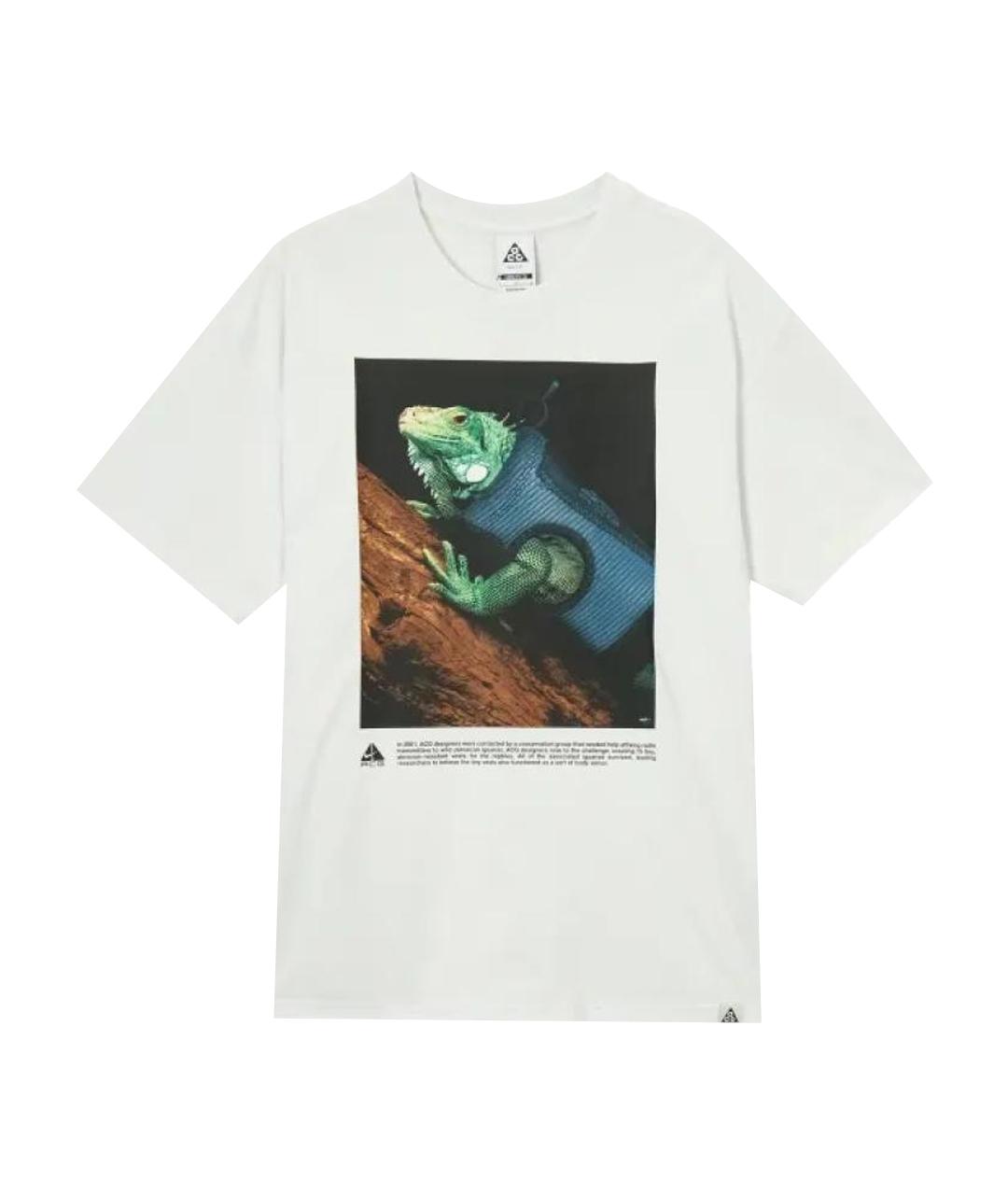 NIKE ACG Белая хлопко-полиэстеровая футболка, фото 1