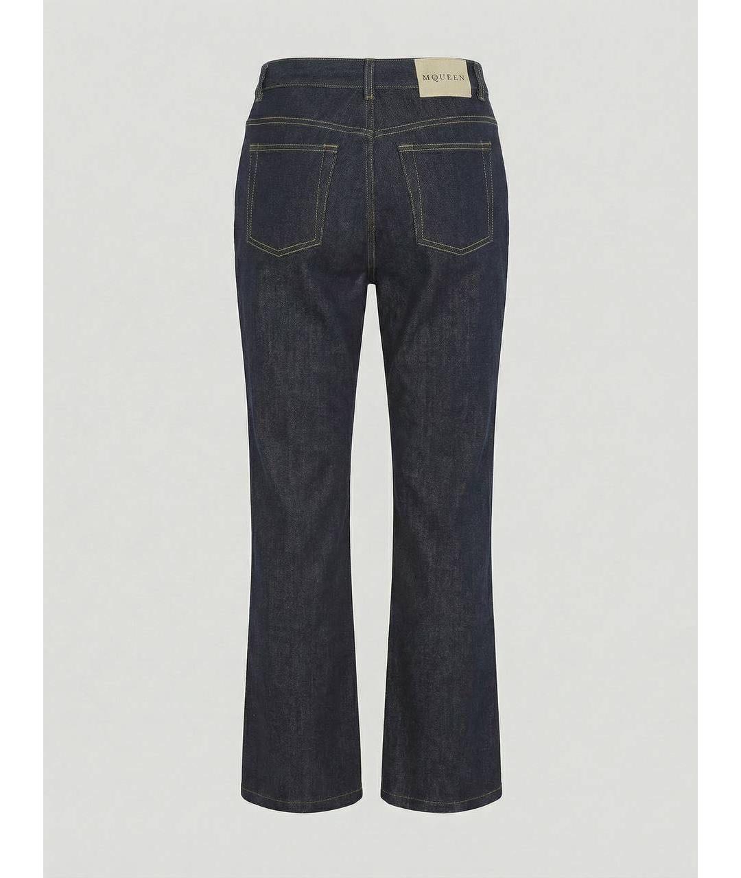 ALEXANDER MCQUEEN Темно-синие хлопковые джинсы клеш, фото 2