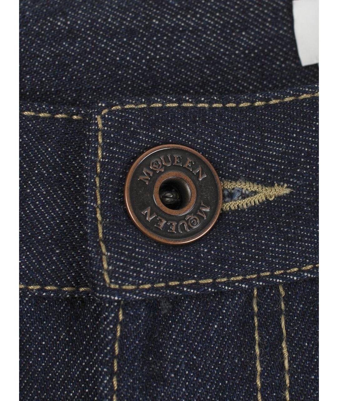 ALEXANDER MCQUEEN Темно-синие хлопковые джинсы клеш, фото 5