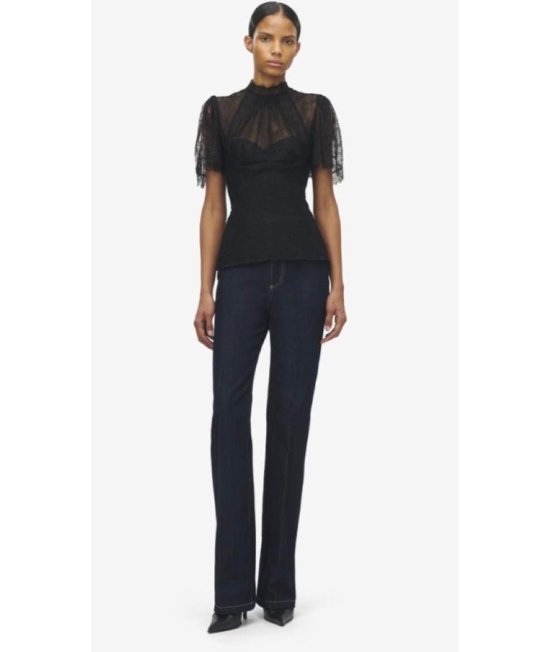 ALEXANDER MCQUEEN Темно-синие хлопковые джинсы клеш, фото 6