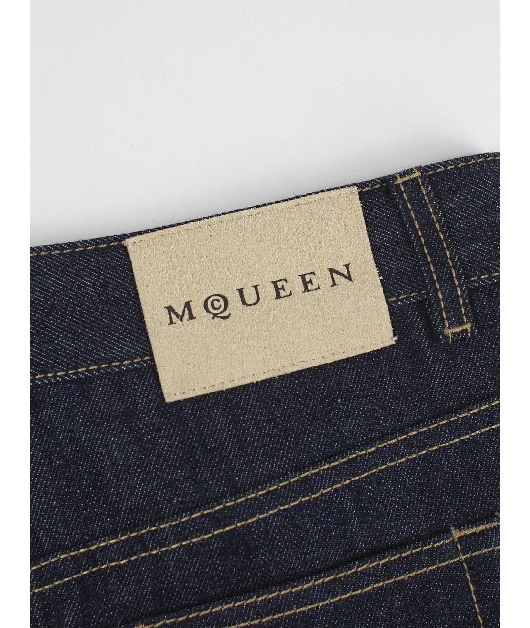 ALEXANDER MCQUEEN Темно-синие хлопковые джинсы клеш, фото 3