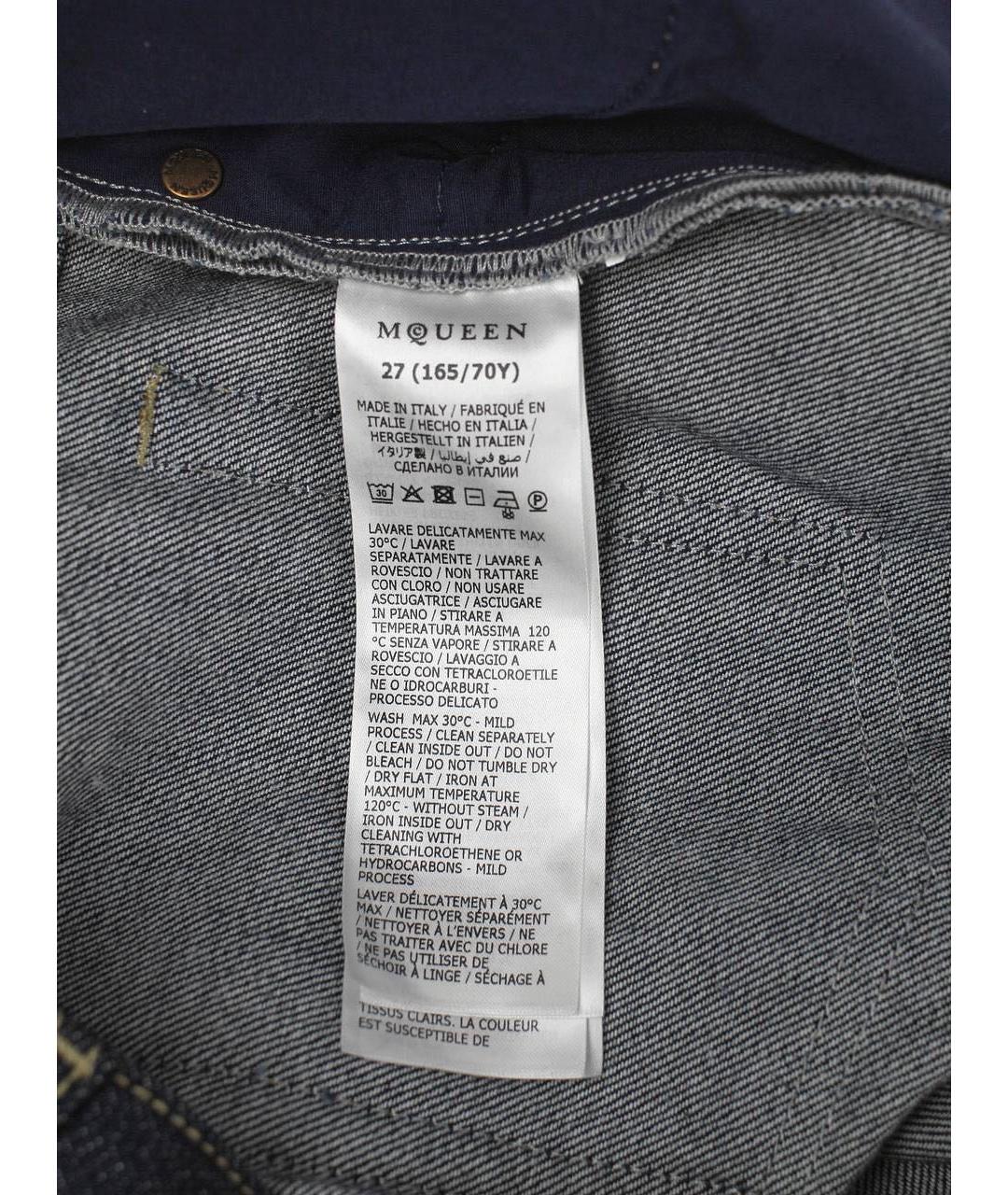 ALEXANDER MCQUEEN Темно-синие хлопковые джинсы клеш, фото 8