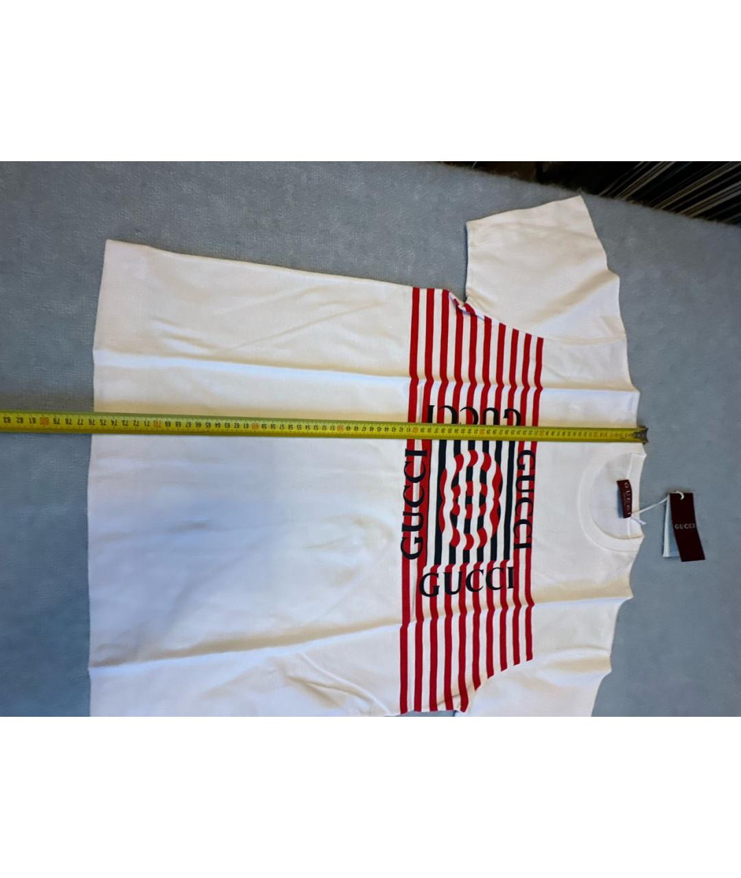 GUCCI Белая хлопковая футболка, фото 5