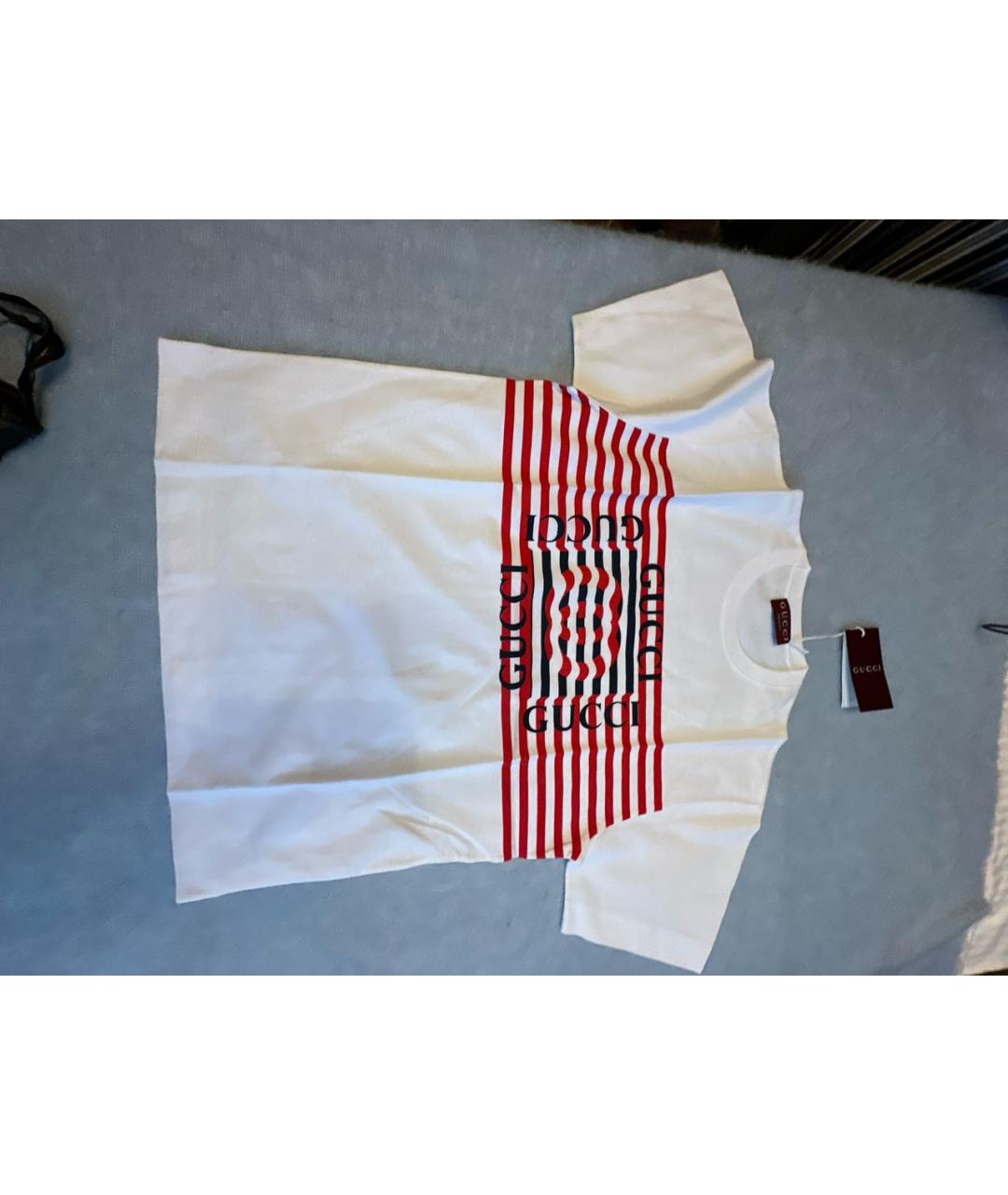 GUCCI Белая хлопковая футболка, фото 7