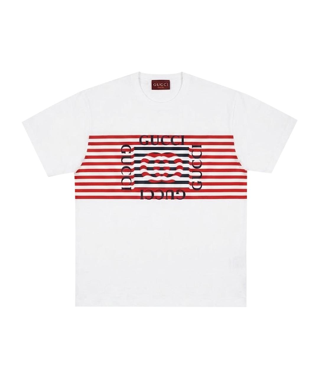 GUCCI Белая хлопковая футболка, фото 1