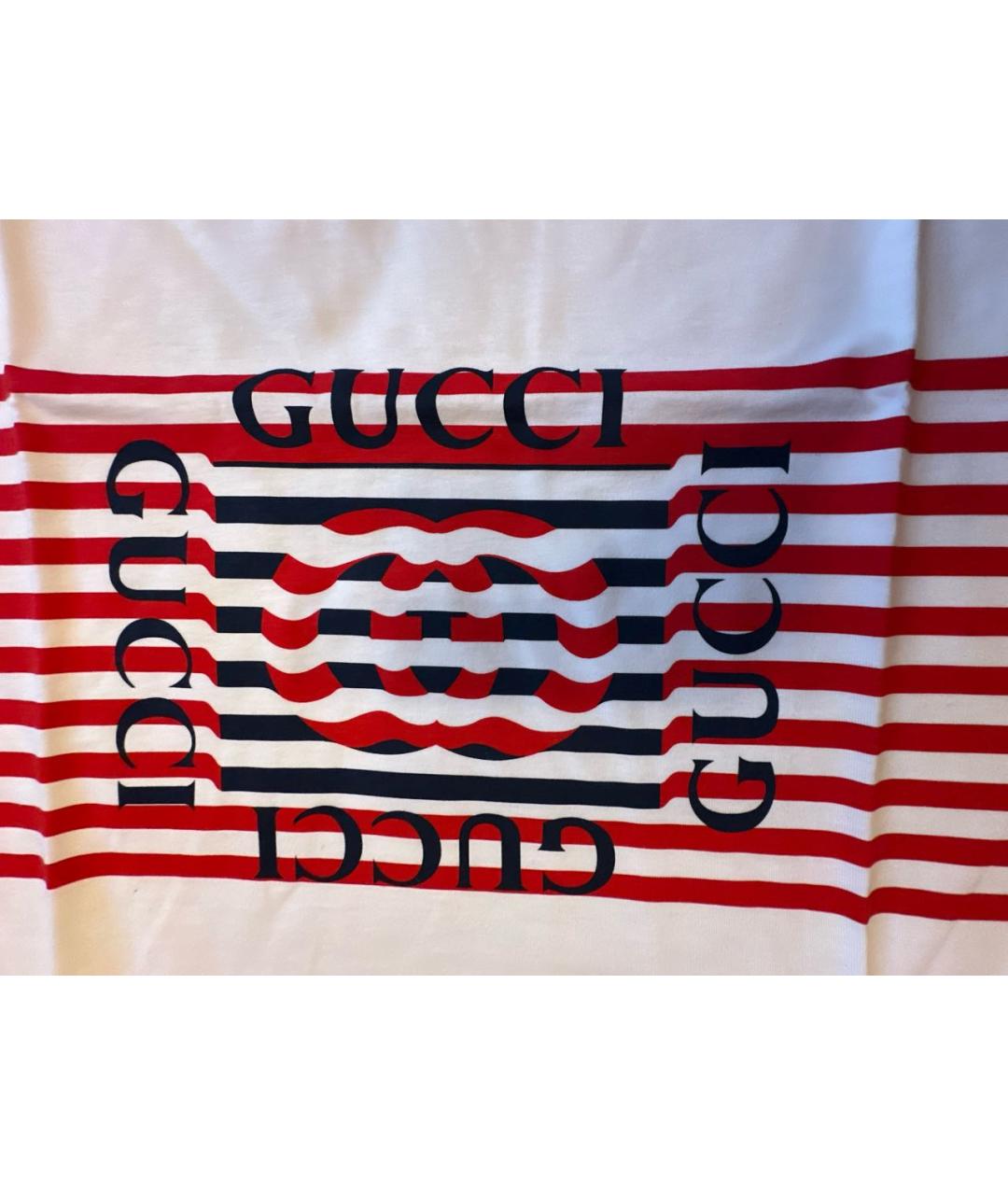 GUCCI Белая хлопковая футболка, фото 3