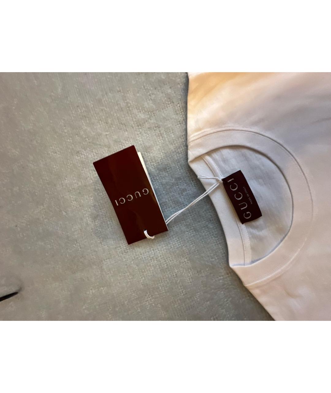 GUCCI Белая хлопковая футболка, фото 2