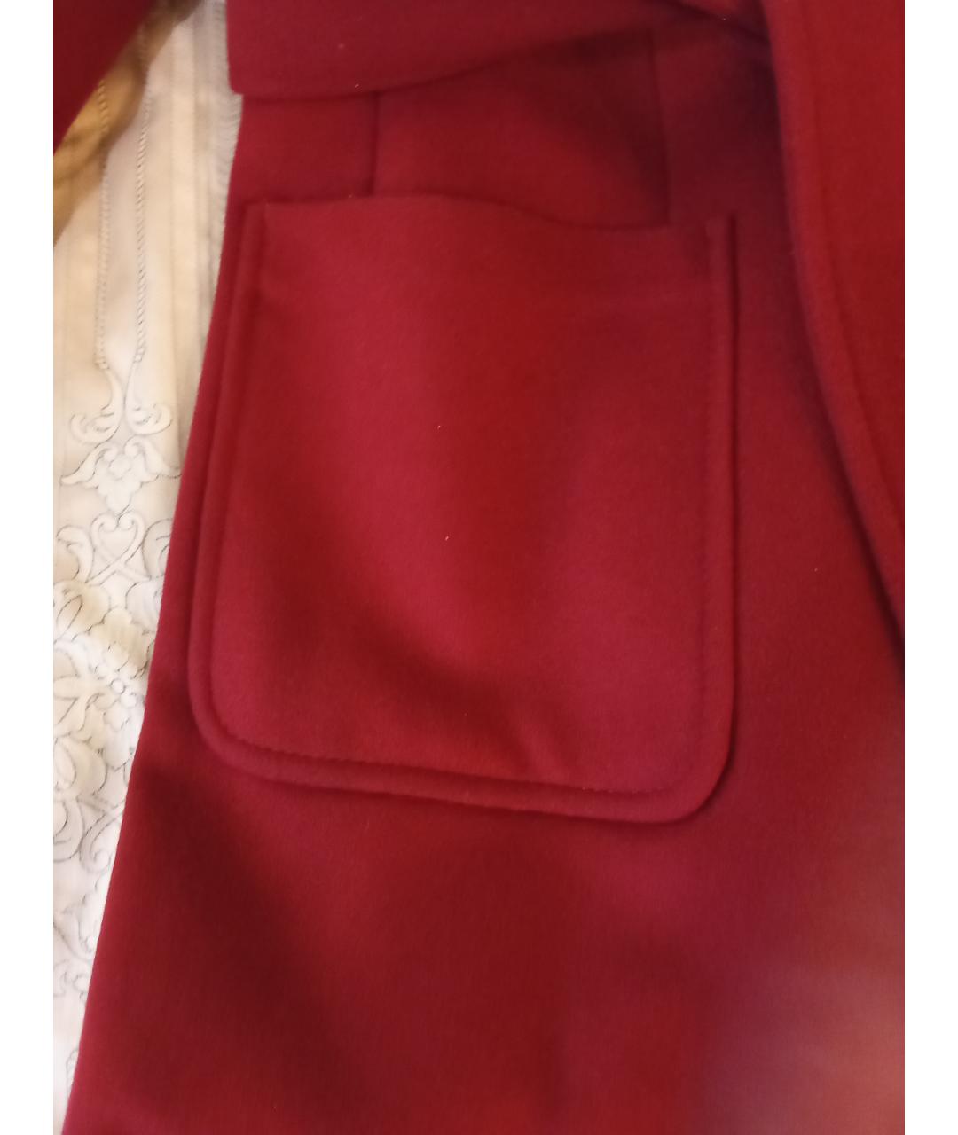 MAX&CO Бордовое шерстяное пальто, фото 4