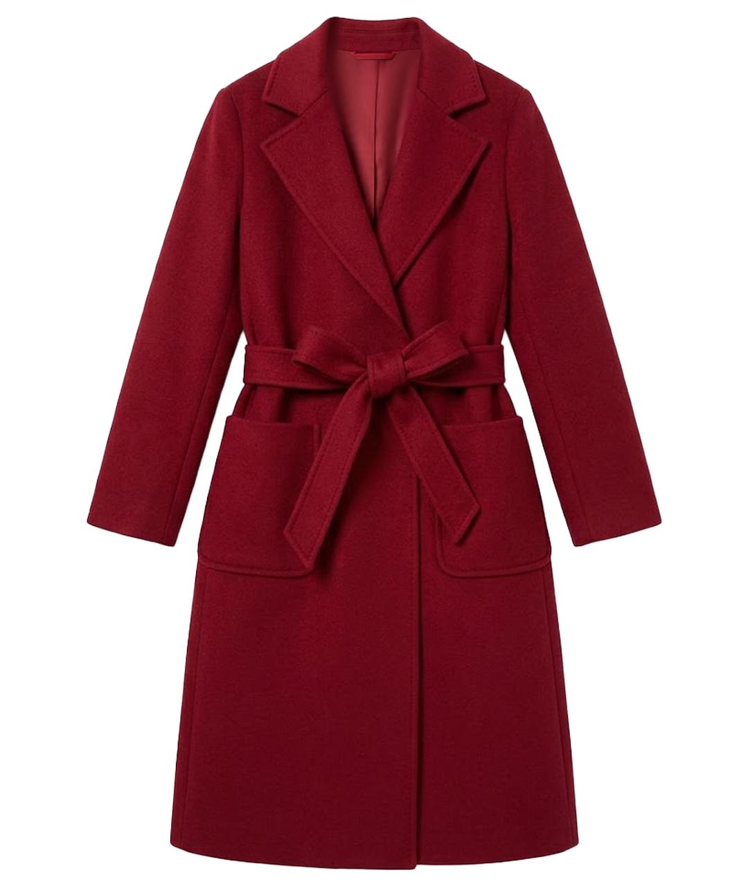 MAX&CO Бордовое шерстяное пальто, фото 1