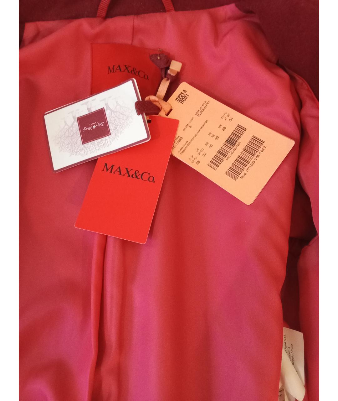 MAX&CO Бордовое шерстяное пальто, фото 6