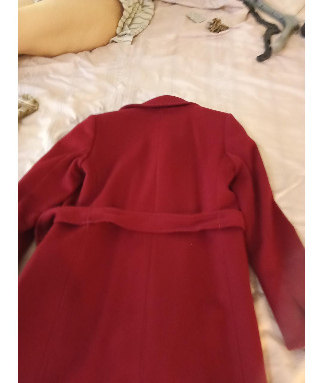MAX&CO Бордовое шерстяное пальто, фото 2