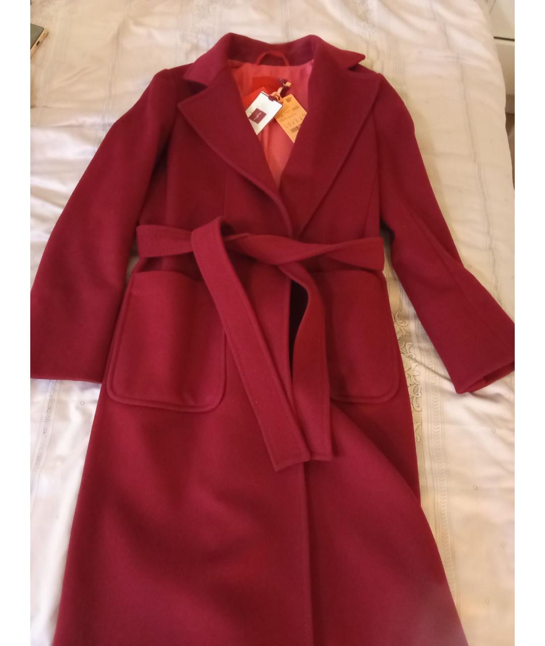 MAX&CO Бордовое шерстяное пальто, фото 7