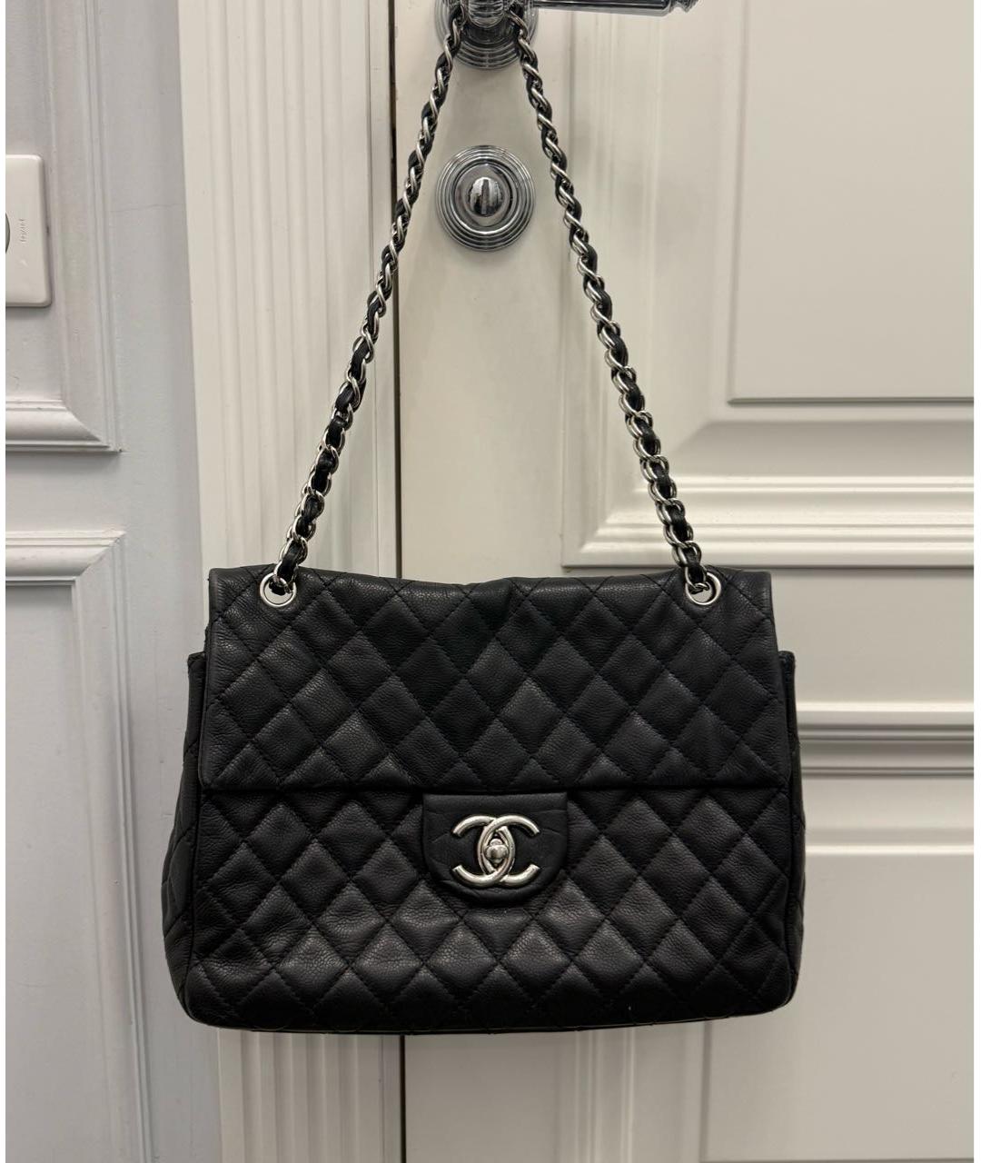 CHANEL Черная кожаная сумка через плечо, фото 8