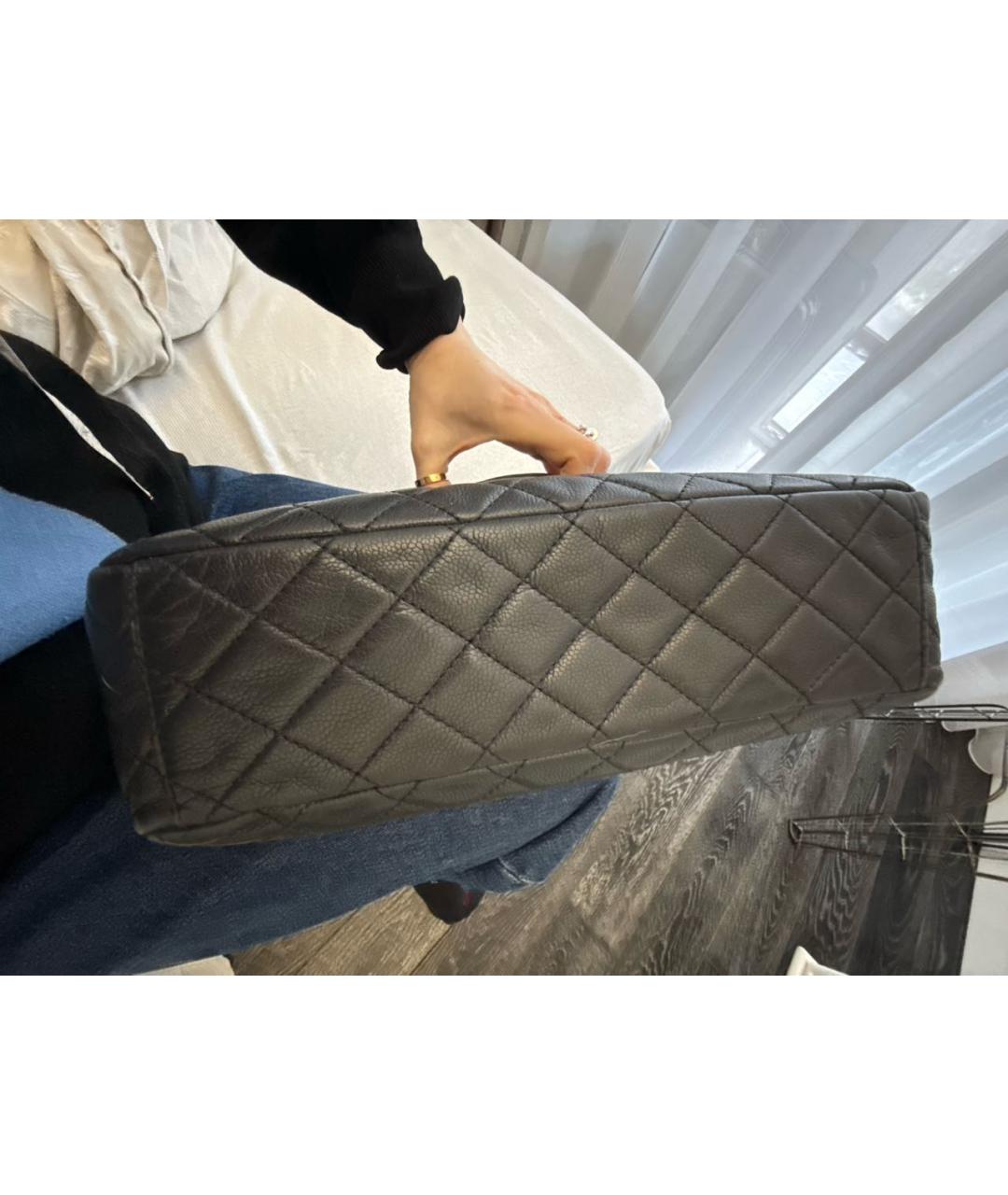 CHANEL Черная кожаная сумка через плечо, фото 7