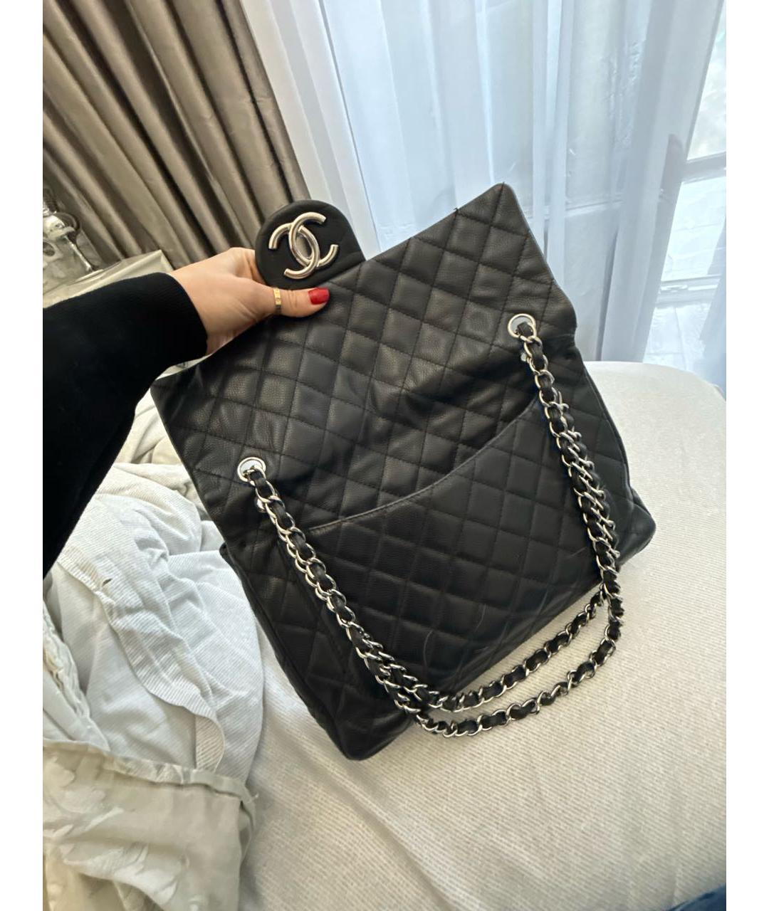 CHANEL Черная кожаная сумка через плечо, фото 5