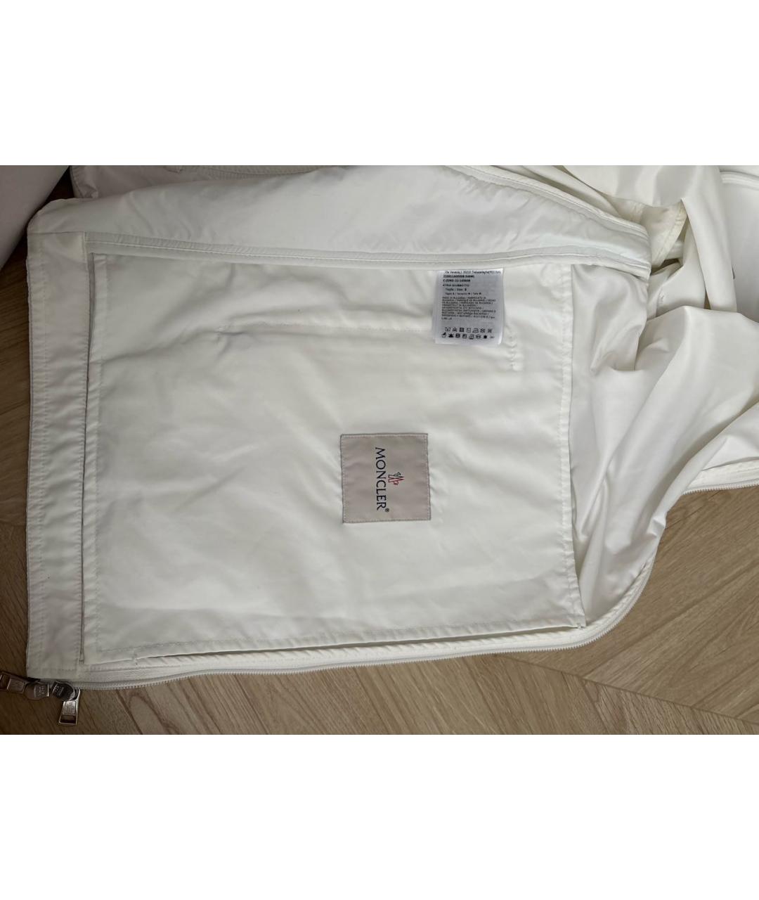 MONCLER Белая полиэстеровая куртка, фото 3