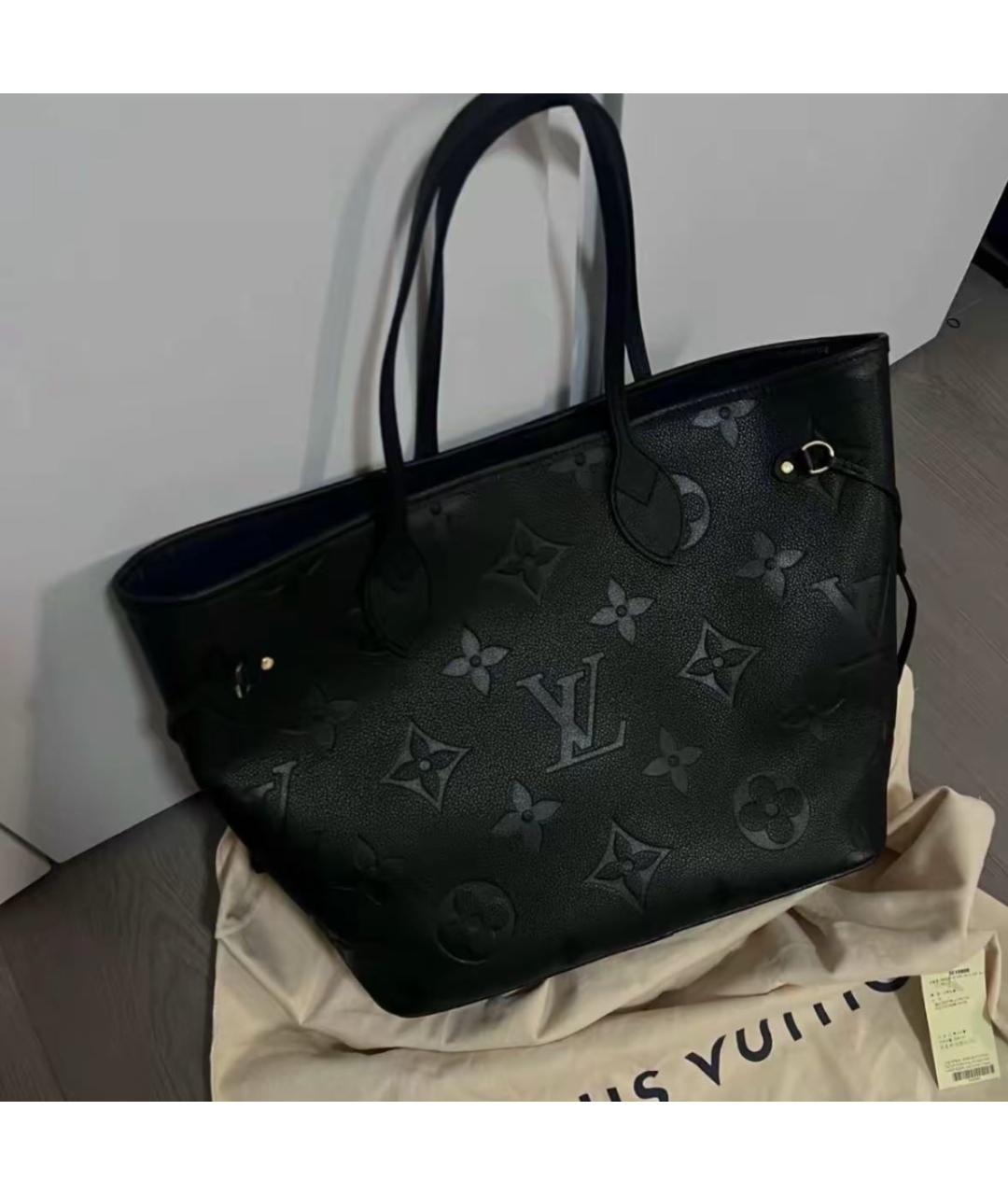 LOUIS VUITTON Черная кожаная сумка тоут, фото 2