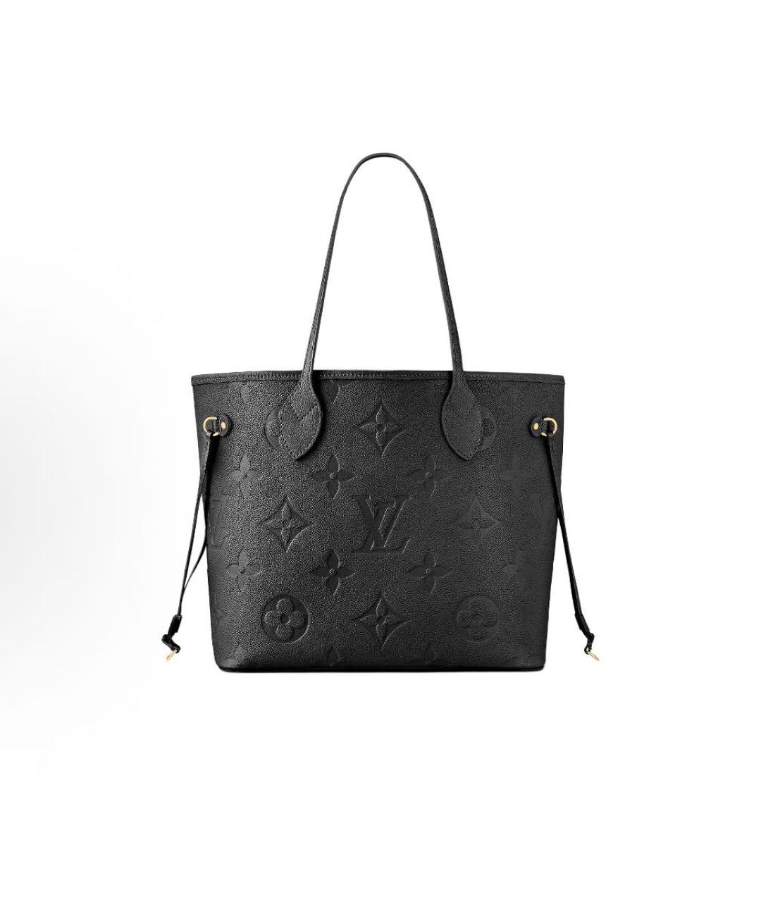 LOUIS VUITTON Черная кожаная сумка тоут, фото 4