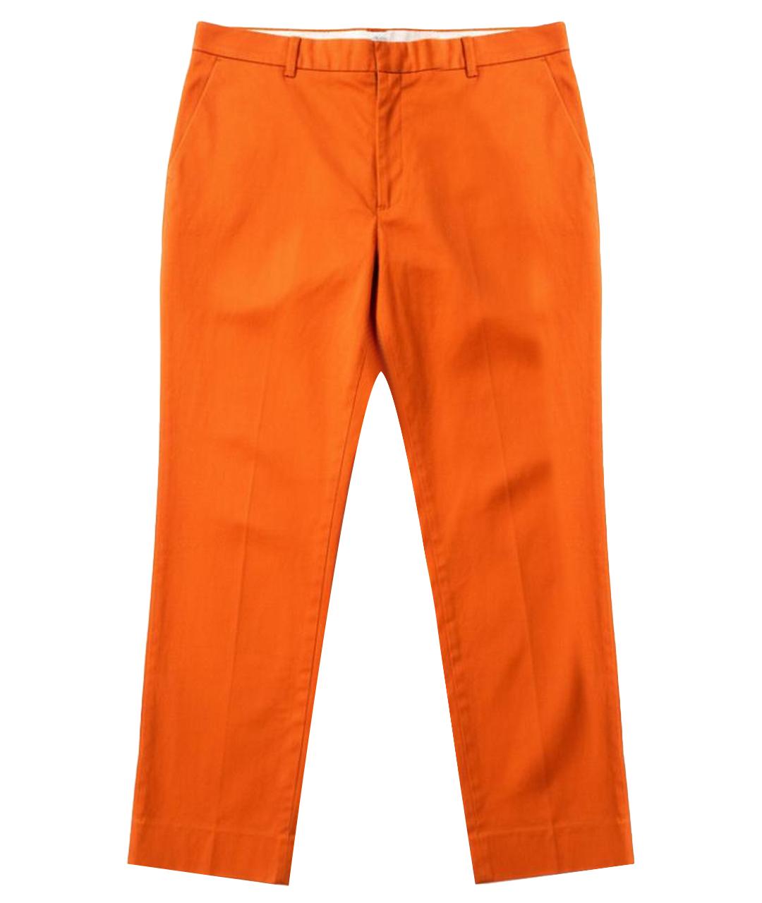 MAX MARA Оранжевое хлопковые прямые брюки, фото 1