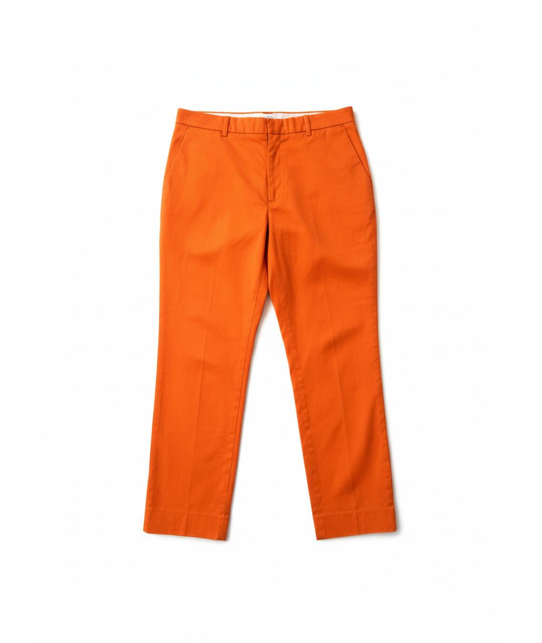 MAX MARA Оранжевое хлопковые прямые брюки, фото 5