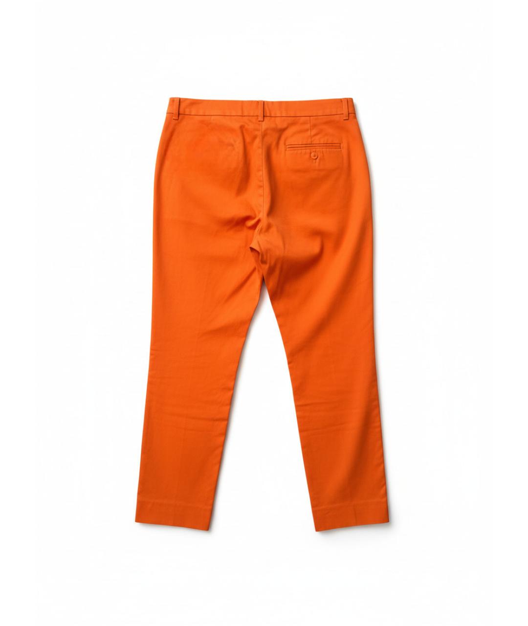 MAX MARA Оранжевое хлопковые прямые брюки, фото 2