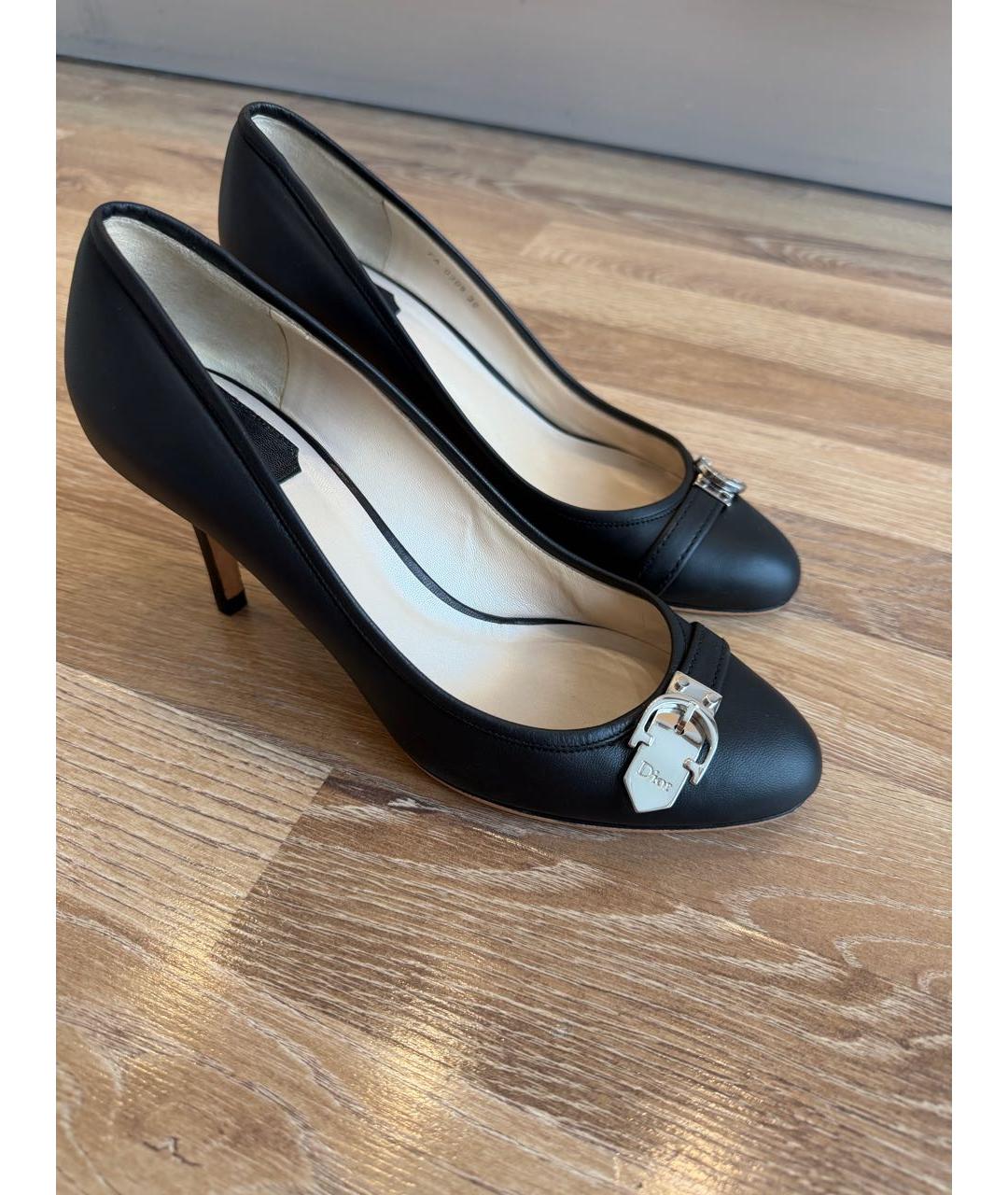 CHRISTIAN DIOR Черные кожаные туфли, фото 2