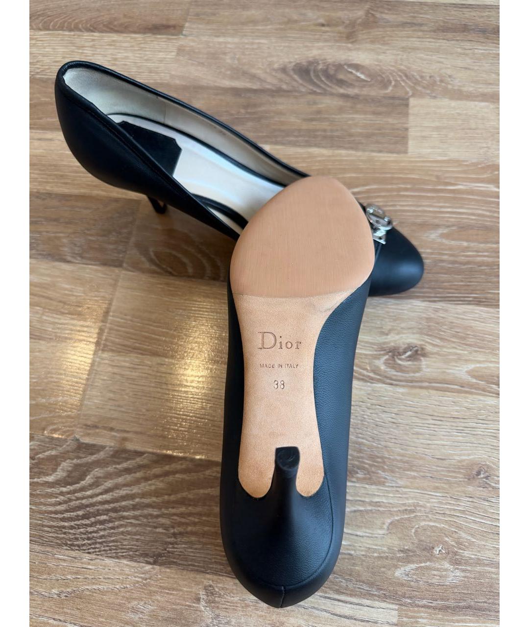 CHRISTIAN DIOR Черные кожаные туфли, фото 5