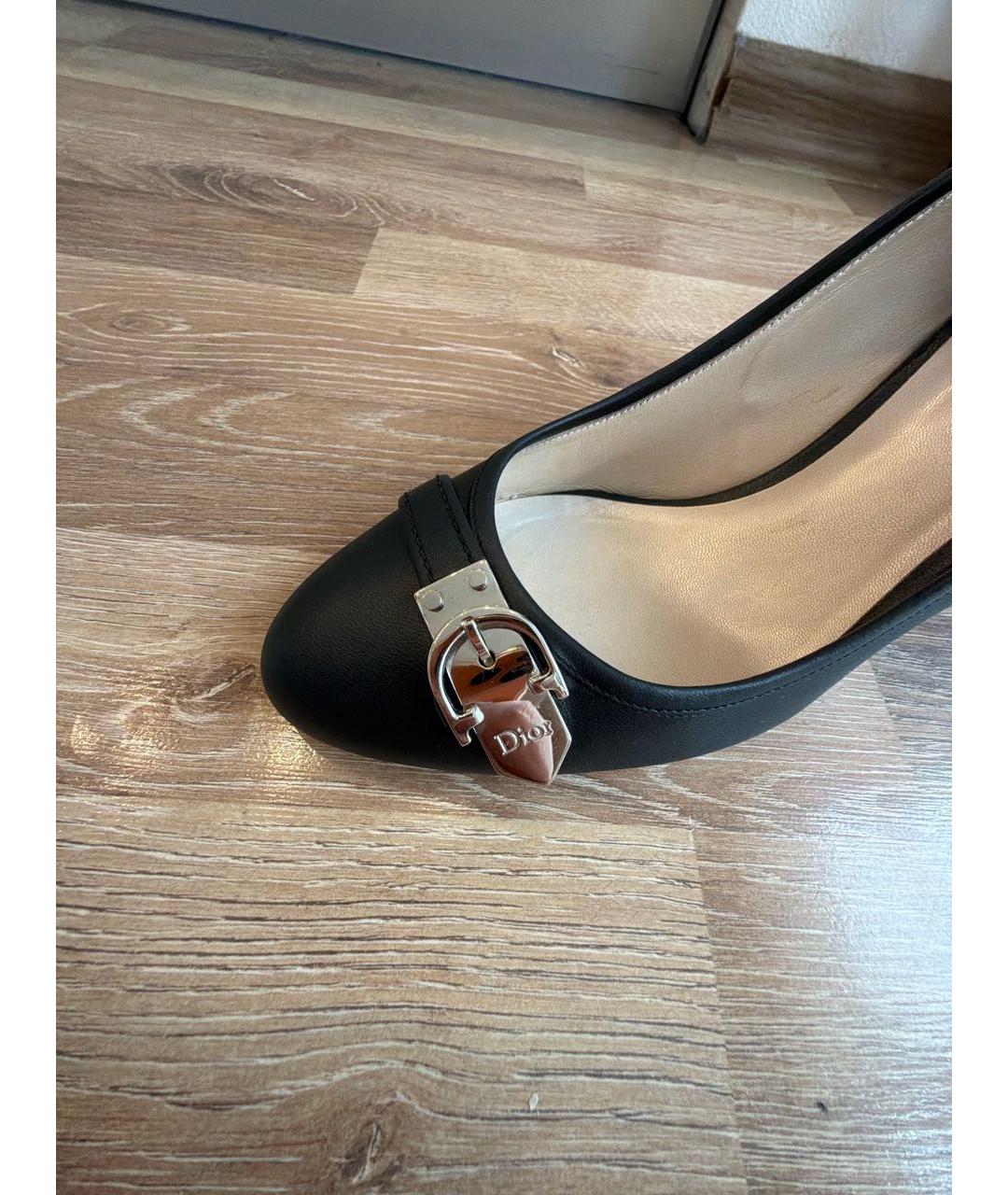 CHRISTIAN DIOR Черные кожаные туфли, фото 6