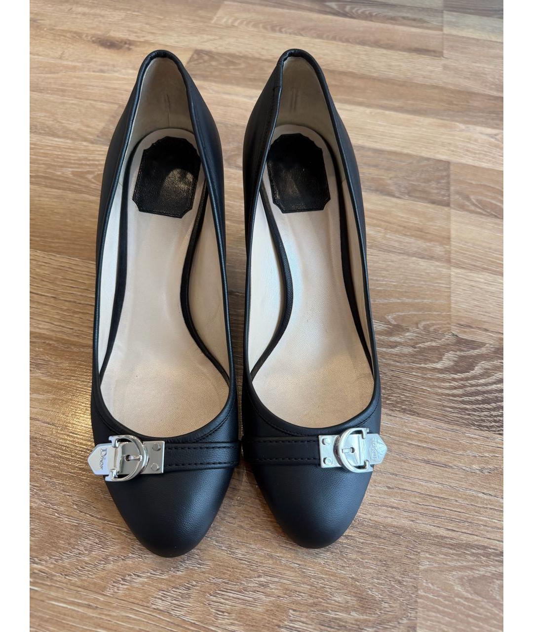 CHRISTIAN DIOR Черные кожаные туфли, фото 3