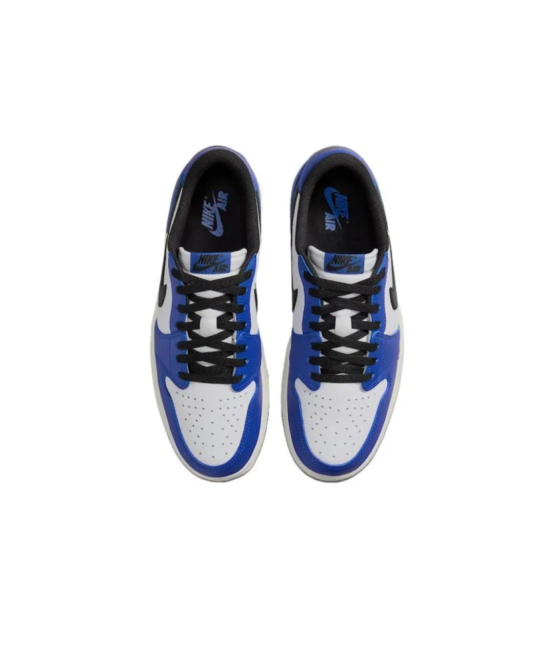 JORDAN Синие кожаные низкие кроссовки / кеды, фото 3