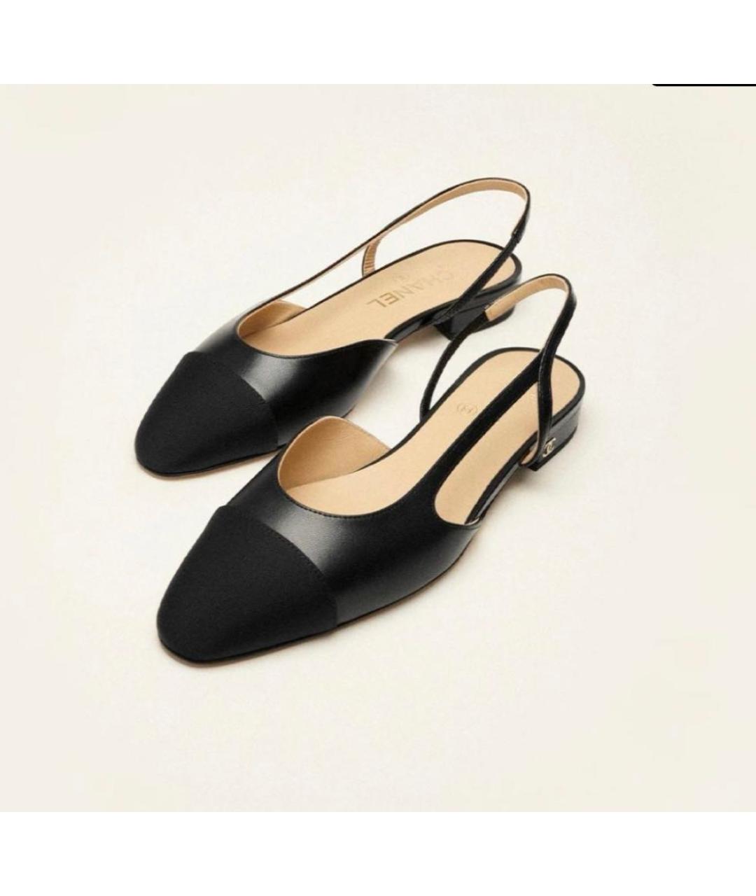 CHANEL Черные кожаные балетки, фото 3