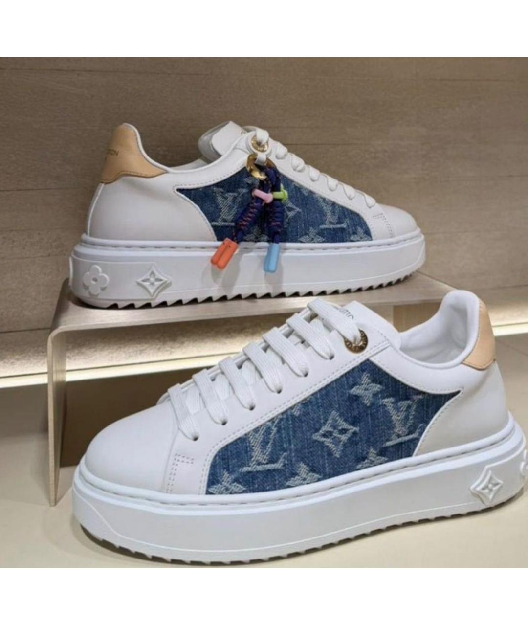 LOUIS VUITTON Белые кожаные кроссовки, фото 2