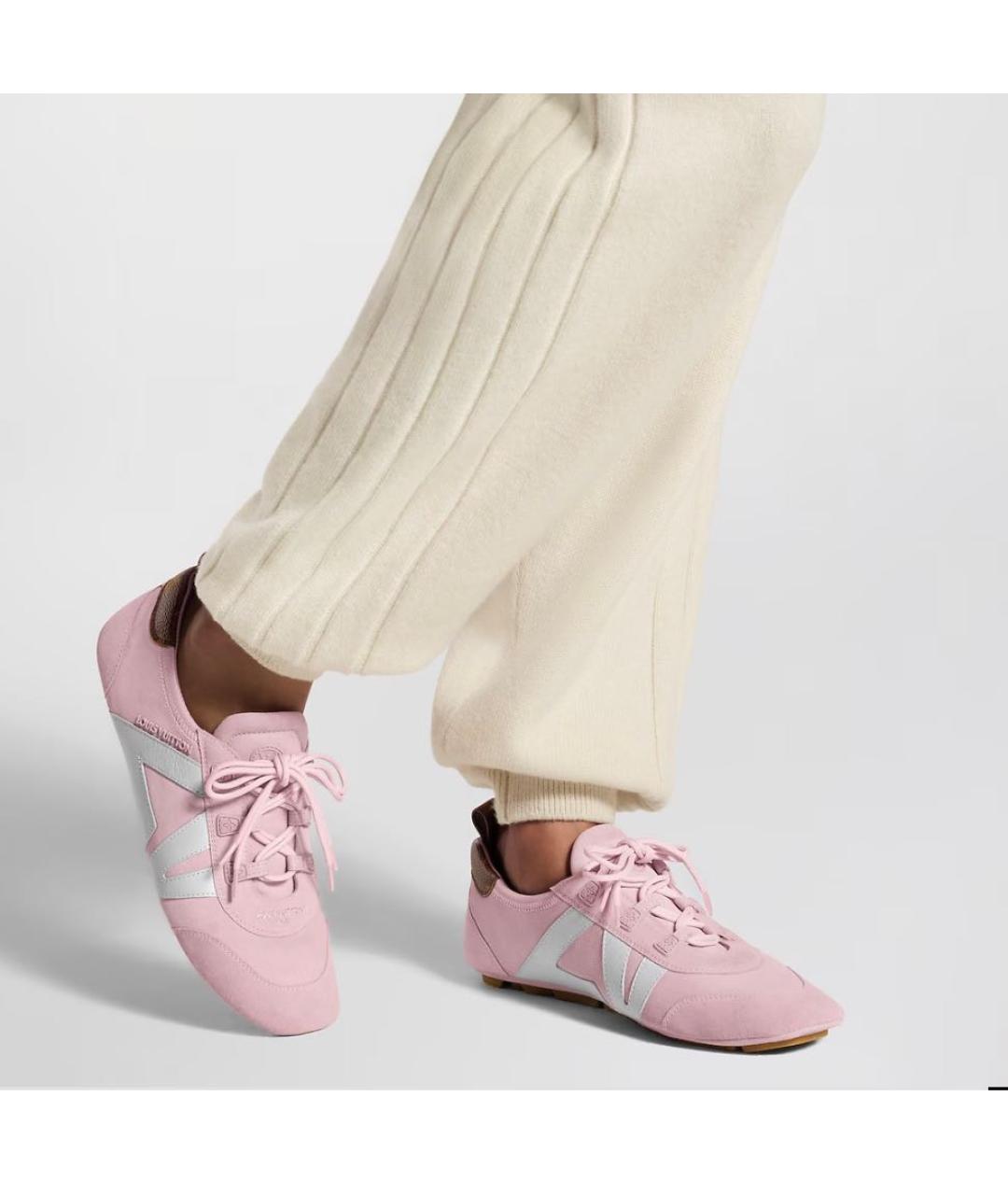 LOUIS VUITTON Розовые замшевые кроссовки, фото 4