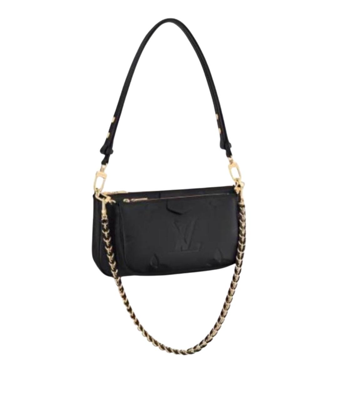 LOUIS VUITTON Черная кожаная сумка с короткими ручками, фото 4