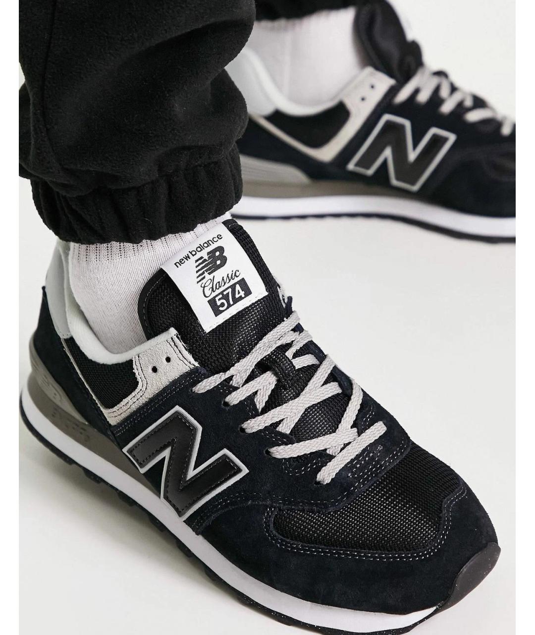 NEW BALANCE Черные замшевые низкие кроссовки / кеды, фото 5