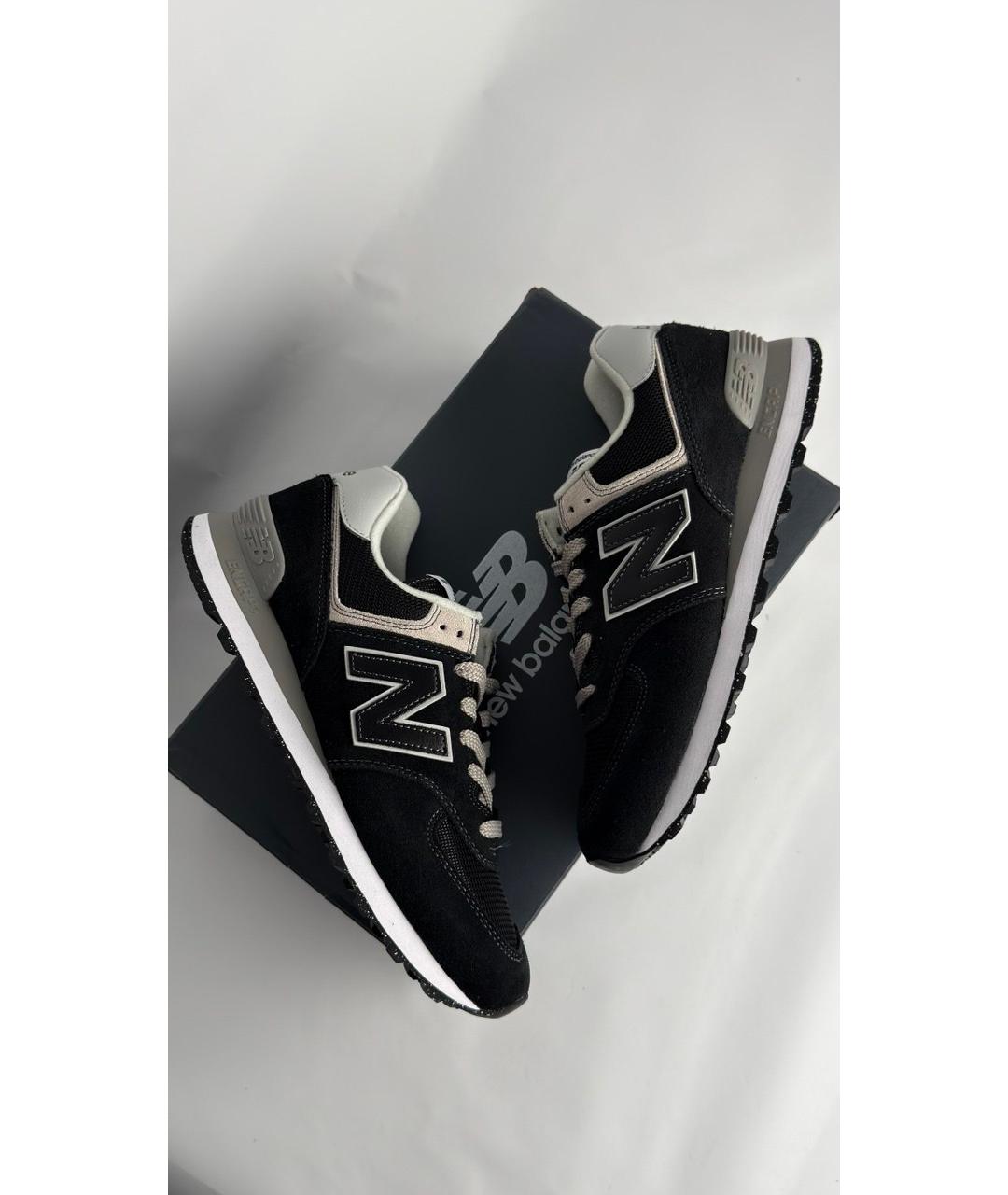 NEW BALANCE Черные замшевые низкие кроссовки / кеды, фото 3