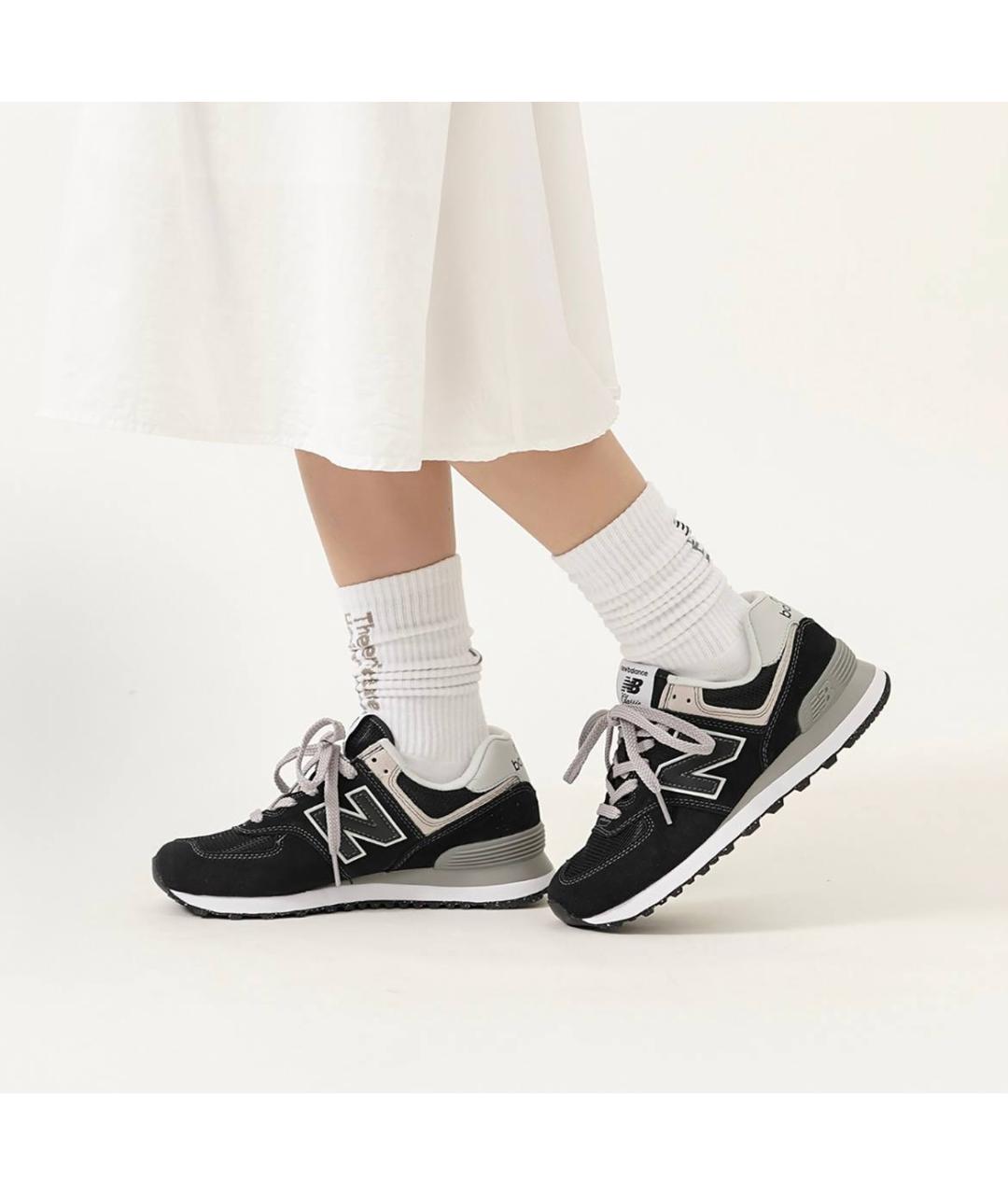 NEW BALANCE Черные замшевые низкие кроссовки / кеды, фото 6