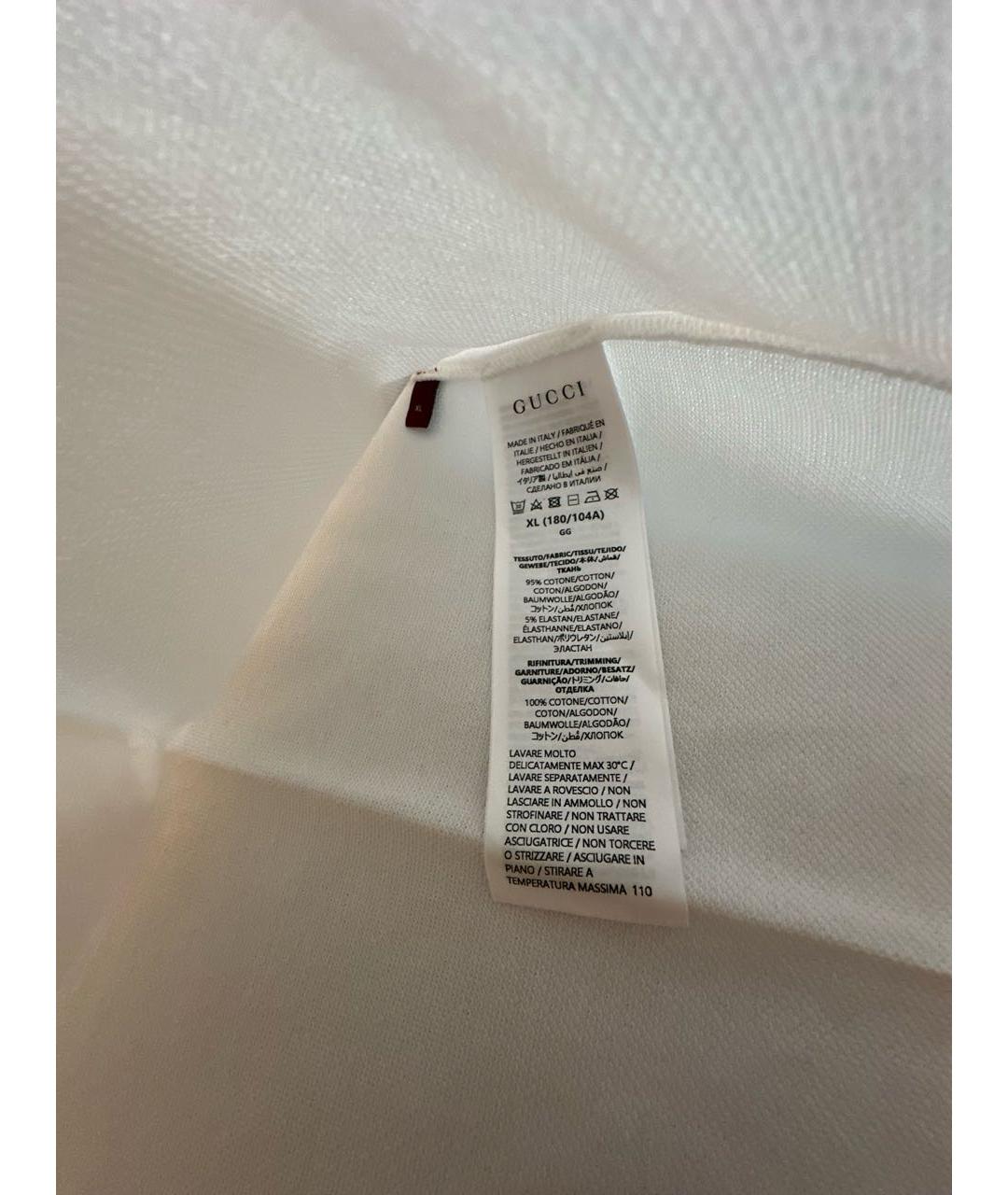 GUCCI Белое хлопковое поло с длинным рукавом, фото 5