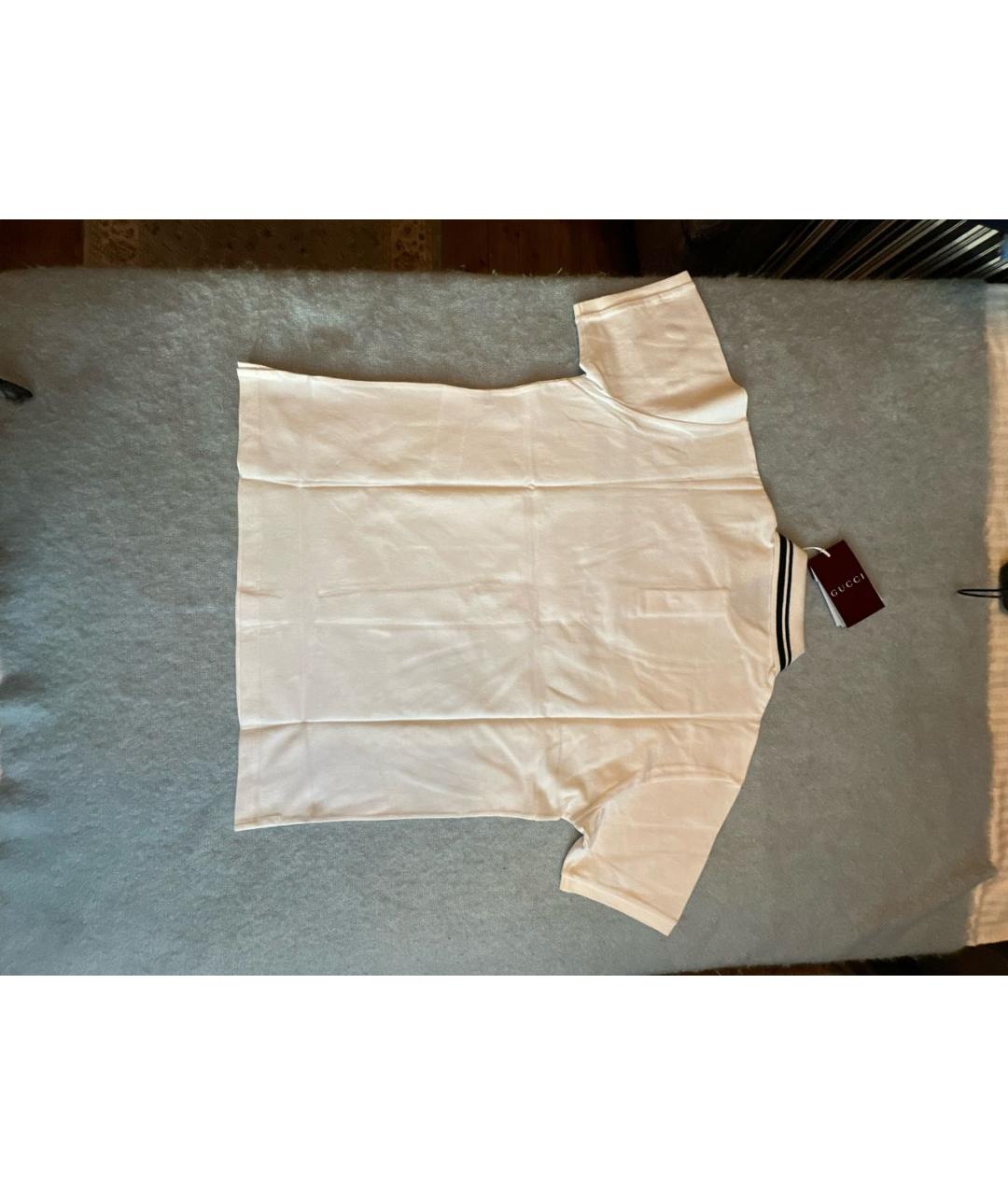 GUCCI Белое хлопковое поло с длинным рукавом, фото 2