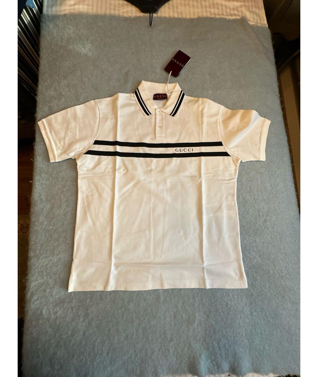 GUCCI Белое хлопковое поло с длинным рукавом, фото 9