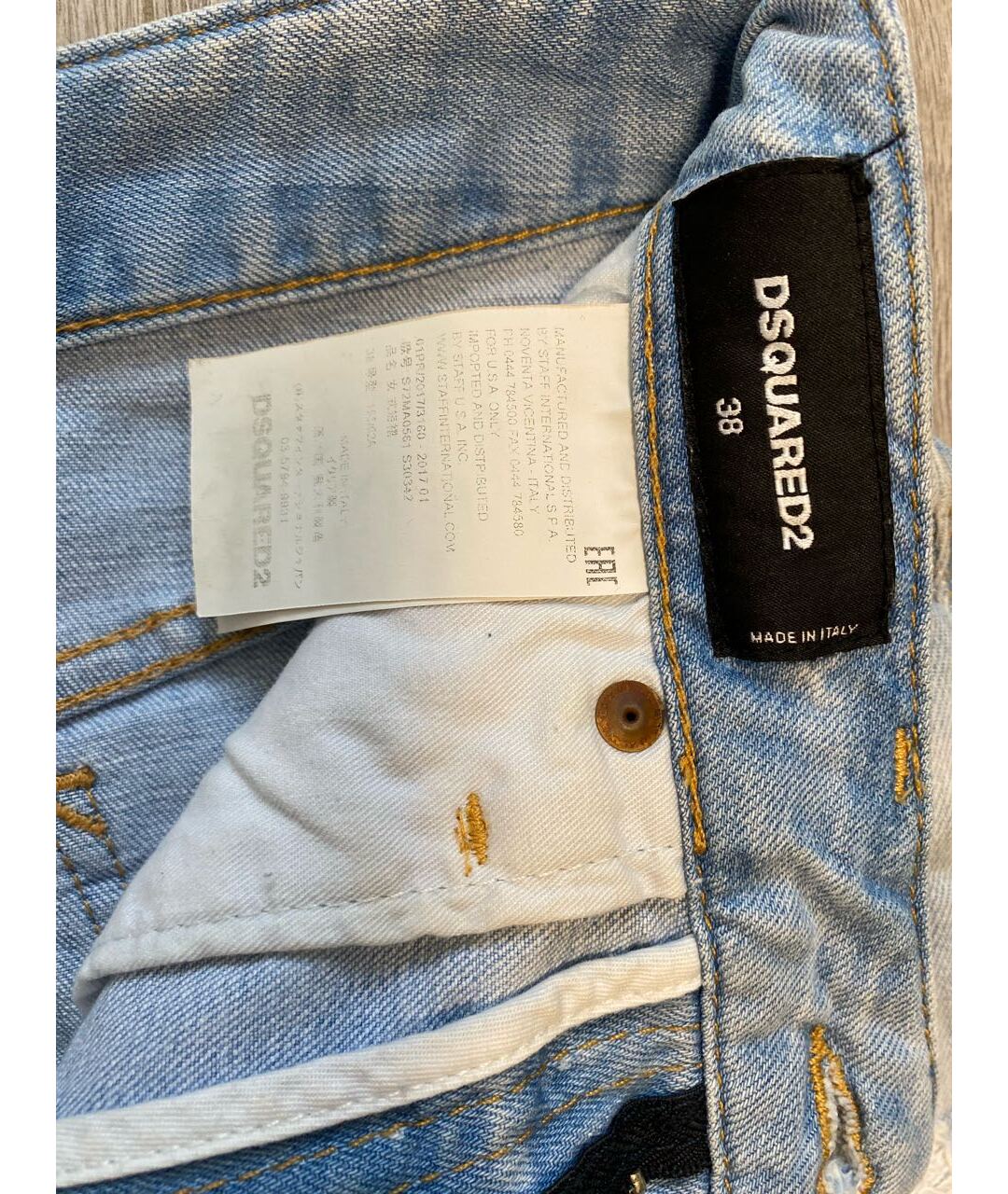 DSQUARED2 Голубая хлопковая юбка мини, фото 7