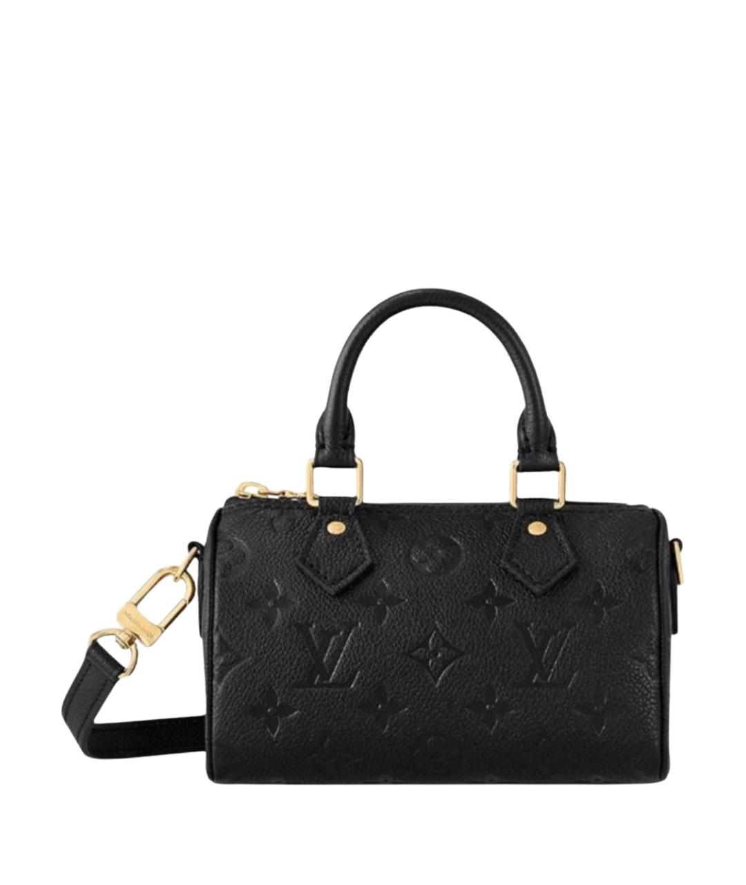 LOUIS VUITTON Черная кожаная сумка с короткими ручками, фото 1